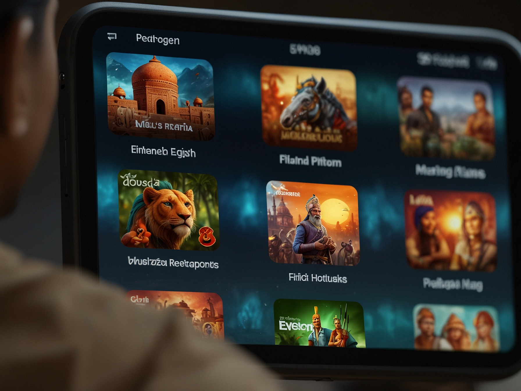 Game providers logos and game thumbnails